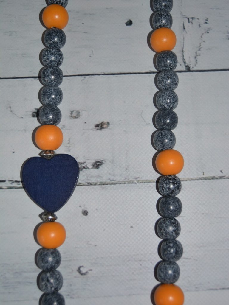 Denim and Mustard Wooden Necklace Krazy Krale