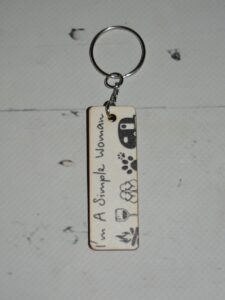 I'm a Simple Woman Wooden Keyring