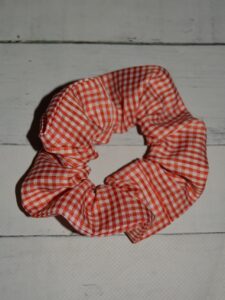 Red and White Check Scrunchie