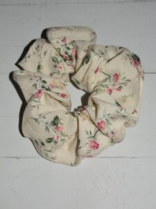 Cream Floral Scrunchie