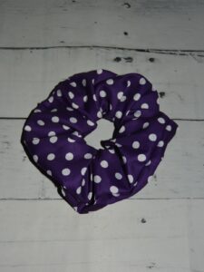 Purple Polka Dot Scrunchie