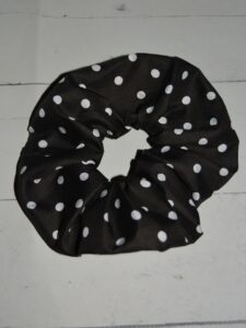 Black Polka Dot Scrunchie