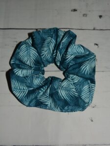 Dark Turquoise Tropical Scrunchie