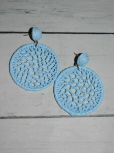 Light Blue Woven Fashion Earrings