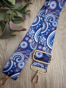 Blue Paisley Handbag Straps