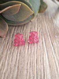 Pink Gummy Bear Stud Earrings
